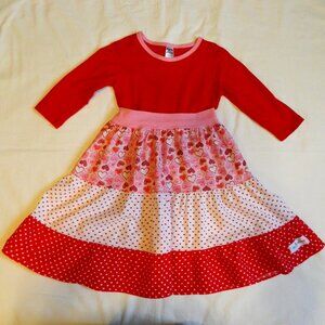 Girls size 8 Tiered Valentine Hearts Dress Chris n Missy